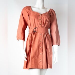 ba&sh Terracotta Midi Dress with Belt